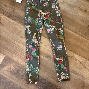 L'AGENCE Floral and Leopard Print Trousers
